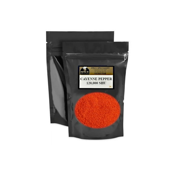 Cayenne Pepper Ground 120,000 Scolville Heat Units (shu) by Spice Specialist - 10 oz. Resealable Bag ( 0.63 lbs. ) - KOSHER