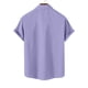 thumbnail image 4 of Mens Manga Corta Botón Abajo Camisas Cuello de Vuelta Color Sólido Casual Blusa, Moda Verano Poliéster, 4 of 9