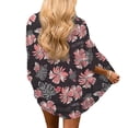 thumbnail image 4 of Pompotops Kimono en Mousseline à Imprimé Floral pour Femmes, Coupe Ample, Manches Mi-Longues, Cardigan Châle, Haut de Couverture, 4 of 5
