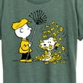 thumbnail image 3 of Peanuts - Charlie Brown Snoopy Fall Leaves - Women's Short Sleeve Graphic T-Shirt, 3 of 6