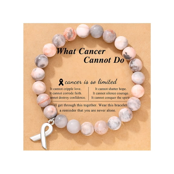 DESIGNICE Breast Cancer Awareness Jewelry Opal Beaded Bracelet Breast Cancer Pink