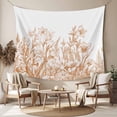thumbnail image 2 of Wildflower Leaf Tapestry for Bedroom Wall Hanging Tapestry, Brown Floral Botanical White Watercolor Ceiling Backdrop Tapestries Poster Blanket Wall Decor for Teens Room Living Room Dorm 51" x 59", 2 of 8