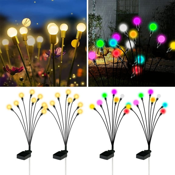 Lieonvis Solar Garden Lights Outdoor 2 Pack,Solar Lights Outdoor Decorative,IP65 Waterproof Solar Yard Lights for Garden,Patio,Yard,Flowerbed,Parties