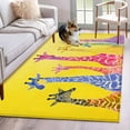 thumbnail image 3 of Area Rug for Living Room, Colorful Giraffe Non-Slip Indoor Large Carpet for Bedroom/Dining Room, Watercolor Cute Cartoon Yellow Washable Low-Profile Rectangle Floor Mat Runner Rugs - 2.7 x 5 Ft, 3 of 7