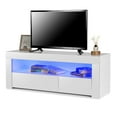 thumbnail image 2 of TV Stand Cabinet for Living Room Up to 55" TV, Entertainment Center with RGB LED Lights and Storage Shelves Furniture, White High Gloss TV Console Table, 2 of 12