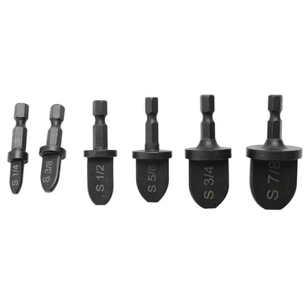 

6 Pcs Hex Handle Conditioner HVAC Tools Multifunction Manual Steel Swaging Tool Drill Bit Set