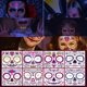 thumbnail image 2 of Tatuaje del Día de los muertos para Halloween, pegatinas temporales impermeables fluorescentes para la cara, Maquillaje, vestido, decoración, fiesta, Festival, 2 of 4