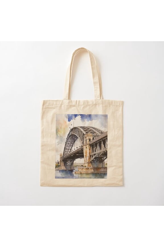 Sydney Harbour Bridge Art Canvas Tote Bags, Reusable Shopping Bag