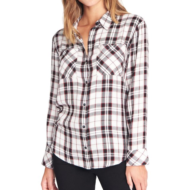 Camisa con botones Sanctuary Clothing a cuadros para mujer blanco mediano