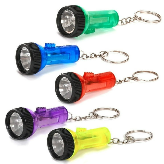 12-Pack Portable Mini Camping Flashlight Keychains with LED Light, Assorted Colors for Nighttime Use