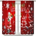 thumbnail image 5 of Red Christmas Snowflakes Curtains, Merry Xmas Holiday Window Treatments for Bedroom New Year Festival Window Drapes for Living Room Kitchen Home Decor W28xL40in(Decor), 5 of 7