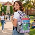 thumbnail image 3 of COEQINE Clear Backpack for School Bookbag PVC Polyester See Through Book Bag with Padded Shoulder Straps, Heavy Duty Work Bag Transparent Daypack, West Highland Terrier Paw Purple, 3 of 7