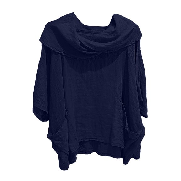 Women's Casual Shirt Pure Color Crinkle Collar Blouse Long Sleeve Spring Fall Tops Loose Fit Comfortable Daily Wear