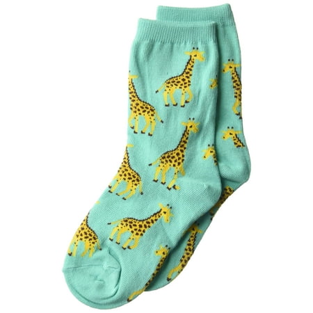 

Hot Sox Big Boy s Animal Series Novelty Casual Crew Socks Sockshosiery giraffe (Mint) Medium/Large Youth