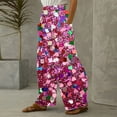 thumbnail image 4 of xjwjuw Womens Casual Sparkly Sequin Pants High Waisted Wide Leg Palazzo Bell Bottom Dance Trousers Loose Pull On Comfy 70s Magic Glitter Disco Party Long Maxi Pants, 4 of 5