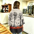thumbnail image 4 of FGVCTG Halloween Sweatshirts for Women Drawstring 3/4 Sleeve Halloween Hoodie Ghost Graphic Spooky Oversized Pullover Hoodies Beige M, 4 of 4