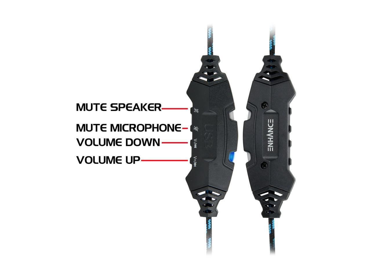 Enhance Voltaic Pro Gaming Headset - Stereo - USB - Wired - 32 Ohm - 20 Hz - 20 kHz - Over-the-ear - Binaural - Circumaural - 7 ft Cable - Omni-directional Microphone - Black, Blue