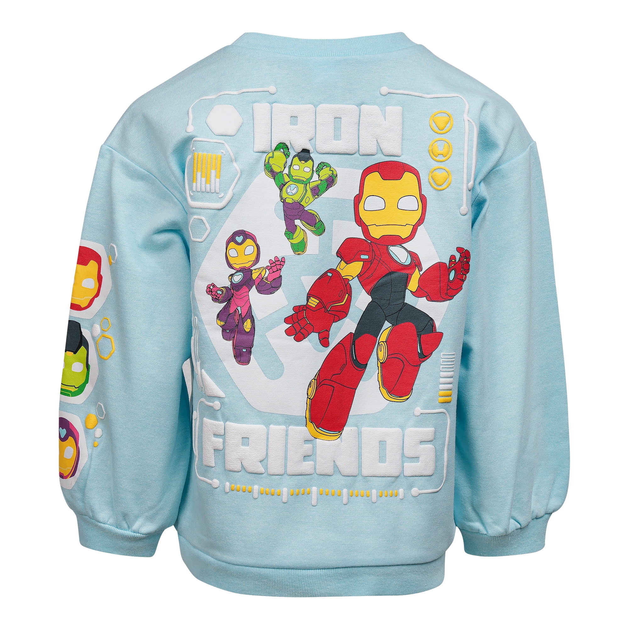 Disney Clothes Baby Boys Pant Set – Iron Man & His Amazing Friends Long Sleeve Top & Pants (Blue) – 24M