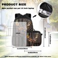 thumbnail image 4 of Yspwyqan Boys Backpack Set Ages 8-15, Vintage Distressed Deer USA Flag School Backpack Set with Lunch Box and Pencil Case, 17" Double Zip Casual Daypack for High School Back to School, 4 of 7