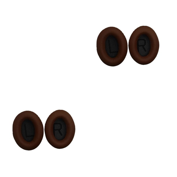 Methold Almohadillas para los oídos Cojines para auriculares Funda de esponja en la oreja Accesorios para auriculares Reemplazo de la cubierta Café+Negro 2piezas