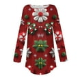 thumbnail image 4 of NMMUED Christmas Shirt Womens Christmas Tops Tunic Tops for Women Loose Fit Dressy Funny Christmas Shirts Cute Casual Tops for Women Christmas Tee Shirts for Women Thanksgiving Outfit Women Green L, 4 of 5