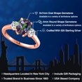 thumbnail image 2 of Gem Stone King 18K Rose Gold Plated Silver Green Mystic Topaz and White Topaz Engagement Ring for Women | 2.96 Cttw | Oval 9X7MM | Gemstone November Birthstone | Size 9, 2 of 6