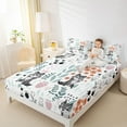 thumbnail image 4 of Homewish Kawaii Grey Wolf 4 Pieces Queen Sheet Sets for Child Boys Girls,Chic Floral Flower Ultra Soft Flat Sheet,Cartoon Animal Queen Fitted Sheet,Super Cozy Room Decor, 4 of 7