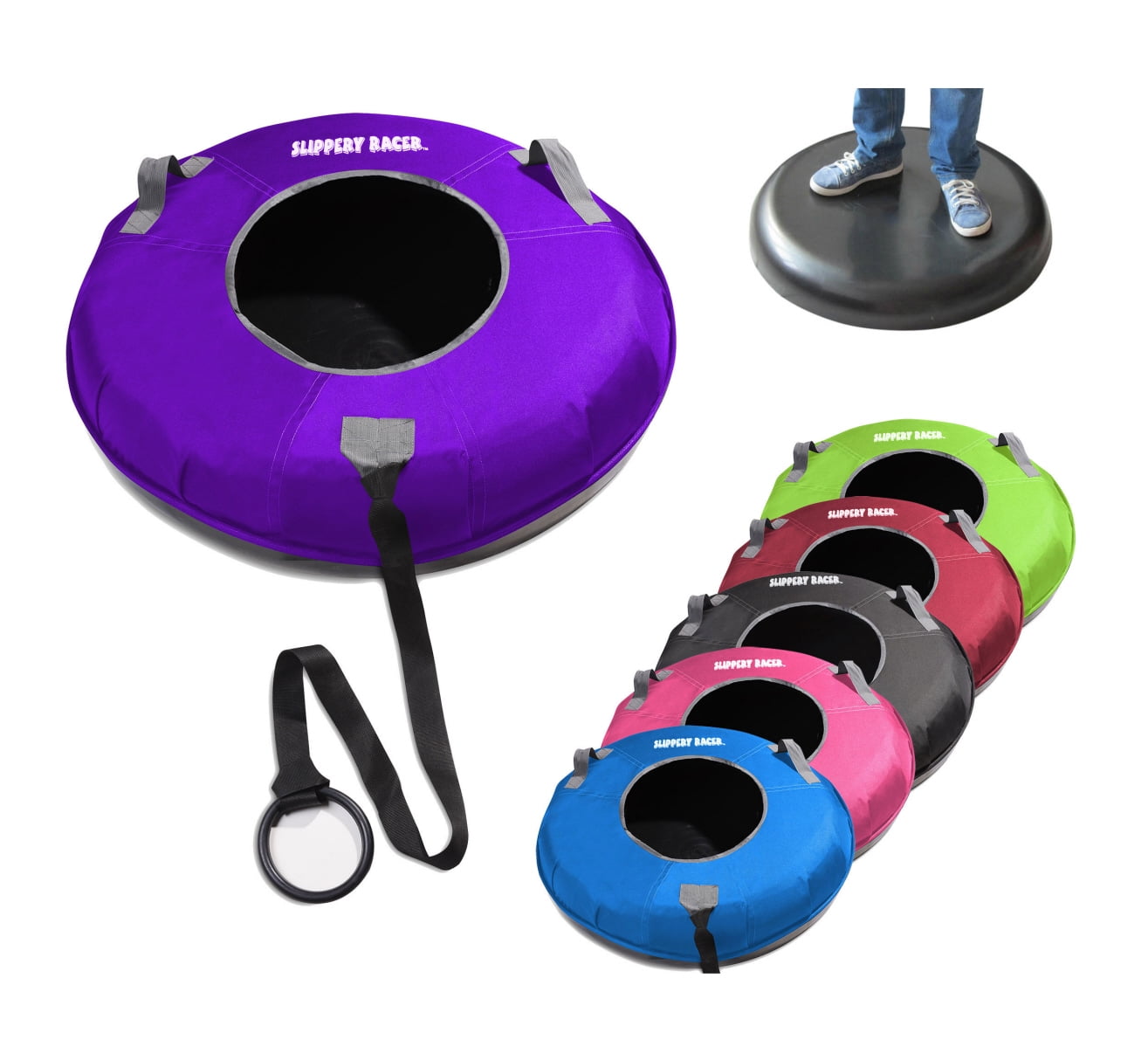Slippery Racer Grande XL Hard Bottom Inflatable Snow Tube by Slippery Racer