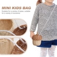 thumbnail image 5 of 1 unid mini bolso portátil para niños bolsa de ratán cesta en forma de bolso de cuerpo cruzado, 5 of 5