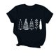 thumbnail image 2 of Fiudx Tops para Mujer Camiseta de Manga Corta con Cuello Redondo y Estampado Navideño para Mujer, 2 of 4