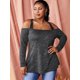 thumbnail image 2 of Camiseta Talla Extra Hombros Descubiertos Encaje Rosegal  Mangas largas de talla grande, 2 of 5