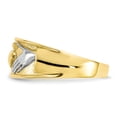 thumbnail image 4 of Primal Gold 10 Karat Yellow Gold and White Rhodium-plated Men's Claddagh Ring, 4 of 7