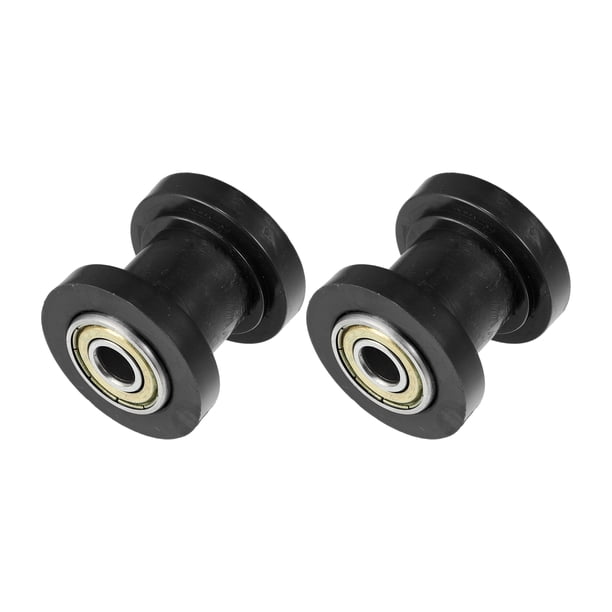 2uds 8mm Cadena Polea Cadena Ajuste Tensor para Moto Negro