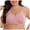 Pink, variant on UOCUFY Women Plus Size Front Closure Wire Free Bra Striped Seamless Support Bralette Comfort Everyday