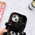 thumbnail image 5 of Mantto Cute Cartoon Case for iPhone 14 Plus, Kawaii Fluffy Plush Briquettes Furry Soft Warm Cover with Sparkle Glitter Diamond Rhinestone Lens Frame Case Shockproof Cold Weather Case,Black, 5 of 6