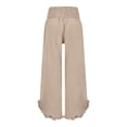 thumbnail image 2 of Endives Women's Linen Pant High Waist Elastic Casual Loose Long Pants SpringTrendy Khaki, 2 of 7