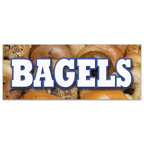 SignMission B-Bagels 18 x 48 in. Bagels Banner Sign