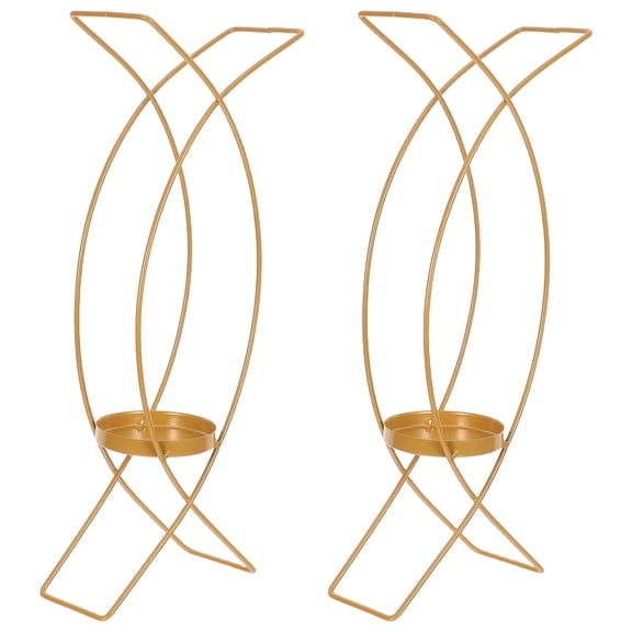PTOOTP Golden Wrought Iron Candle Sconces Decorative Wall Mount 2 Pieces