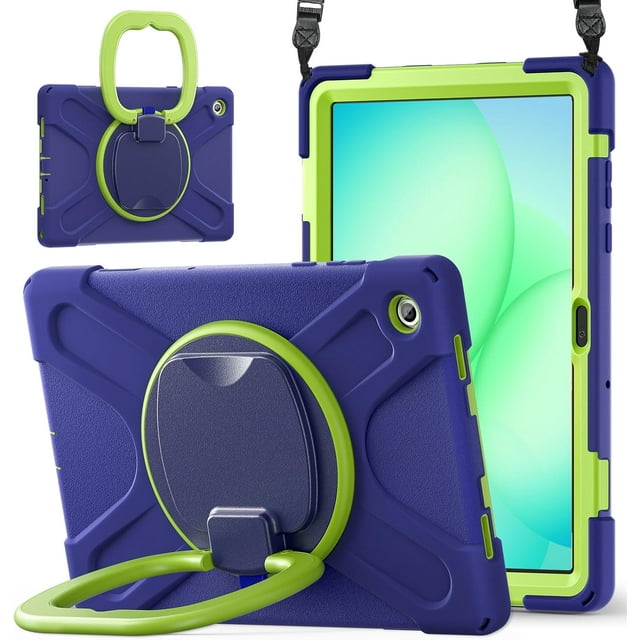 Funda para Samsung Galaxy Tab A11+ Plus de 11 pulgadas (2025) y A9+ Plus de 11 pulgadas (2023), cubierta de silicona resistente con asa, soporte de 360°, correa y soporte para S Pen.