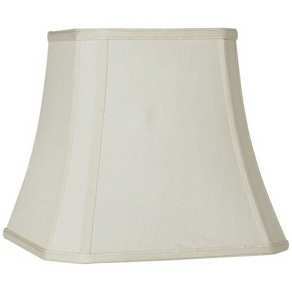 Springcrest Creme Small Square Cut Corner Lamp Shade 8" Top x 12" Bottom x 11" Slant x 10.5" High (Spider) Replacement with Harp and Finial
