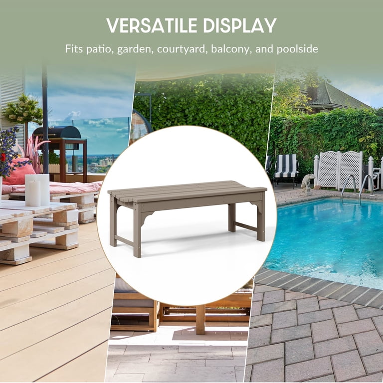 WestinTrends Malibu 46" Backless Outdoor Garden Bench photo 5