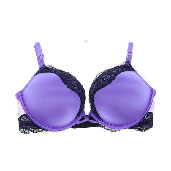 Victoria's Secret Bombshell Add 2 Cups Lace Detail Bra Color Purple, 34D NWT