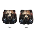 thumbnail image 3 of Balery Urban Bear With Headphones Pantalones cortos deportivos para mujer con forro y dos bolsillos, elásticos, para entrenamiento, gimnasio, yoga-Medium, 3 of 7