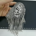 thumbnail image 4 of Huepoe Shiny Rhinestone Shoulder Brooch with Tassels - Elegant Epaulet Pin for Clothes, Bags - Gold/Silver, Men & Women, 4 of 8