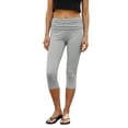 thumbnail image 1 of Argulvti Women Capri Pants, Elastic Waist 3/4 Length Pants Solid Cropped Pants, 1 of 9