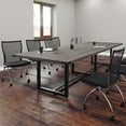 thumbnail image 1 of 8ft - 16ft Modern Conference Room Table and Chairs Set with Metal & Mesh (Sand Dune w/ Black Metal, 14ft Table & 12 Chairs & 2 PM), 1 of 1