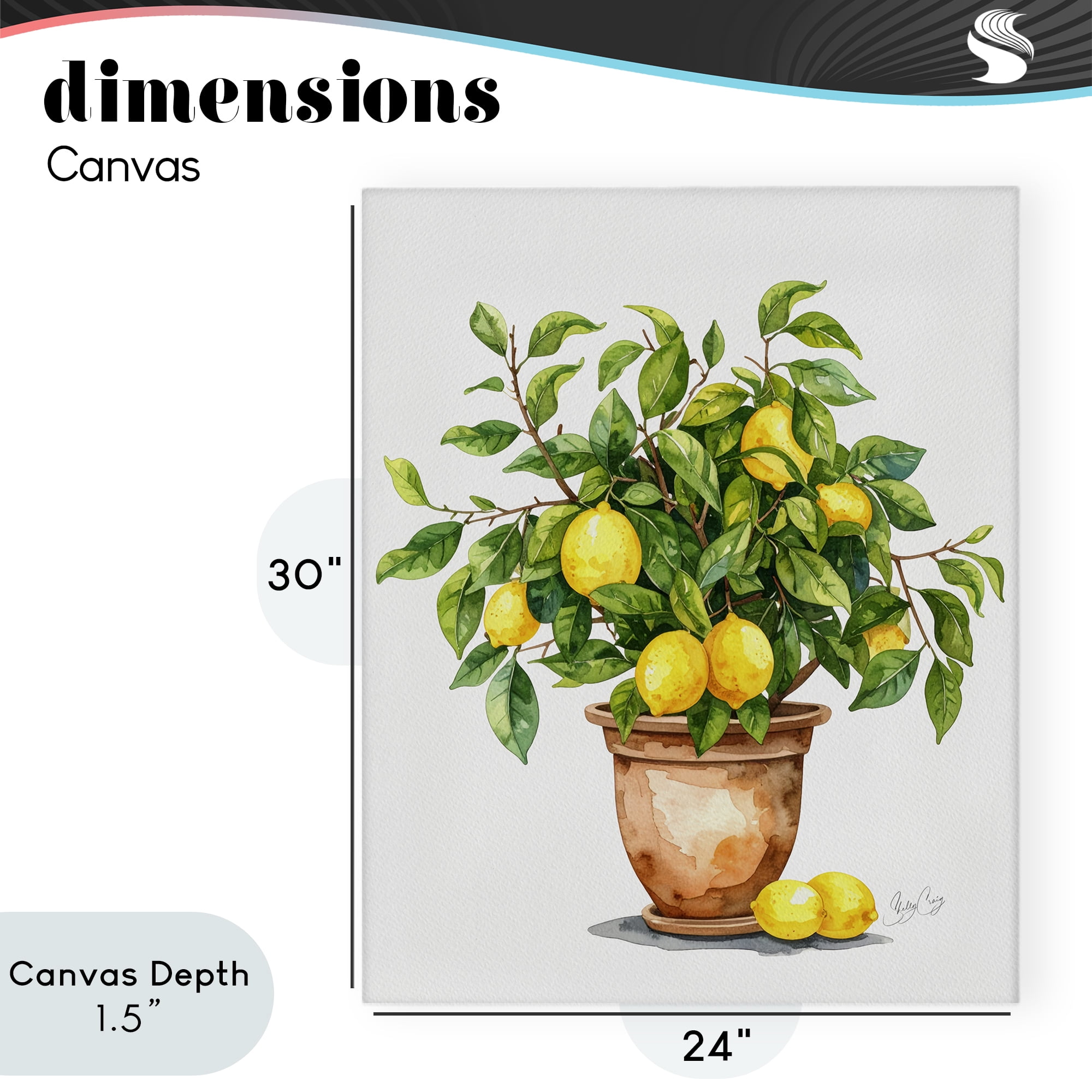 Stupell Industries Potted Lemon Tree Canvas Wall Art, design by Shelly Craig