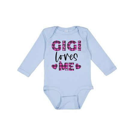 

Inktastic My Gigi Loves Me Hearts in Pink Plaid Boys or Girls Long Sleeve Baby Bodysuit