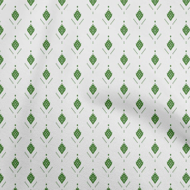 oneOone Viscose Chiffon Green Fabric Asian Ikat Craft Projects Decor Fabric Printed by The Yard 42 Inch Wide