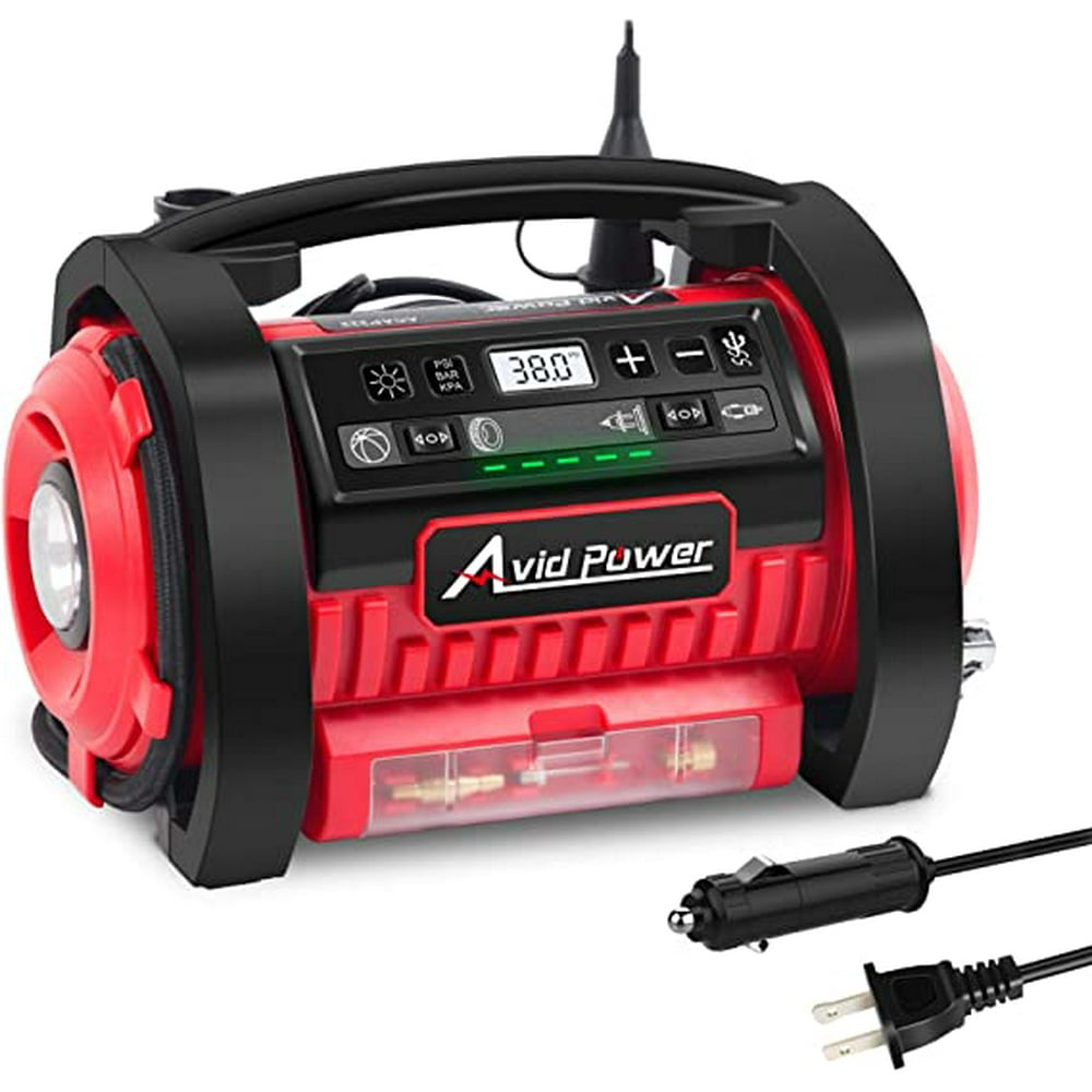 Avid Power Tire Inflator Air Compressor, 12V DC / 110V AC Dual Power